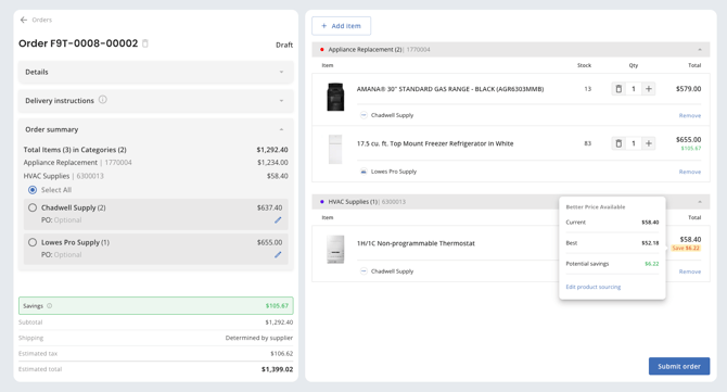 potential savings hover